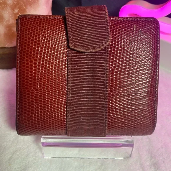 Vintage Ferragamo Lizard Leather Bifold w/COA - Picture 3 of 9